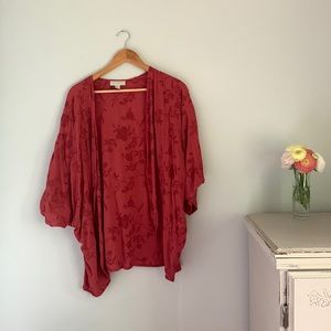 Red bohemian kimono